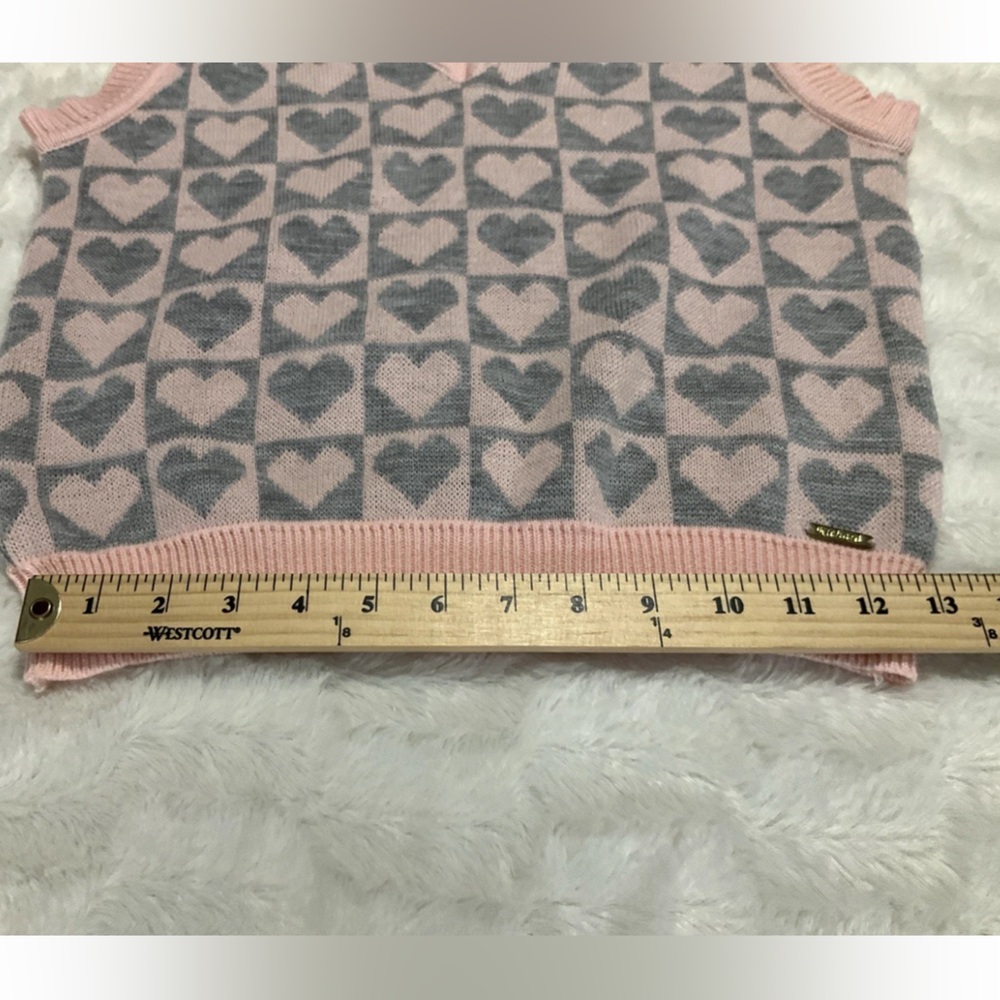 Trejidos Richard Women’s Size‎ S Sweater Vest Pink/Gray Heart Design - Picture 9 of 9